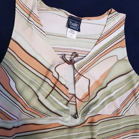 Vintage Twik Multicolour Striped 70s Tank Top - Picture 3 of 10